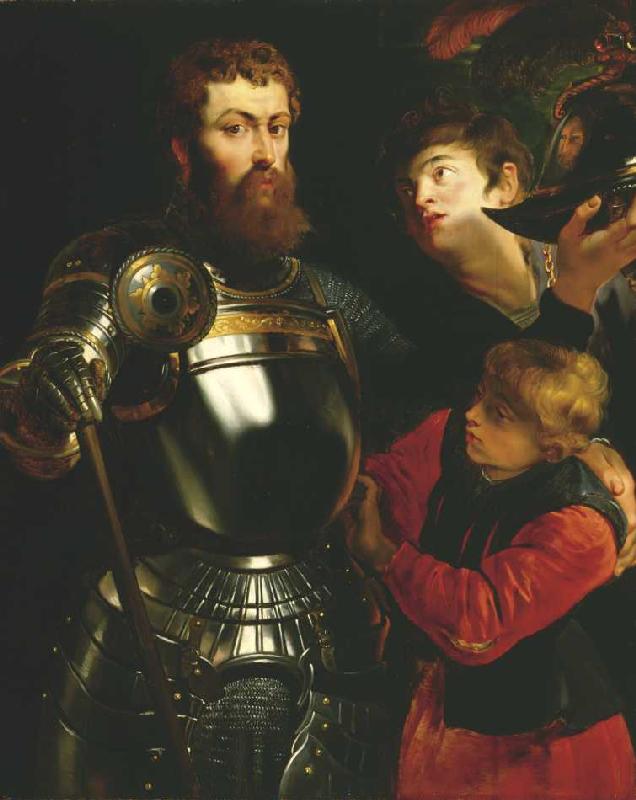 Dreiviertelbildnis eines Feldherrn in Rüstung. von Peter Paul Rubens