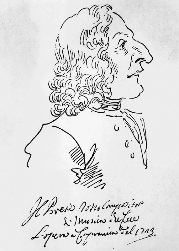 Karikatur Porträt von Antonio Vivaldi von Pier Leone Ghezzi