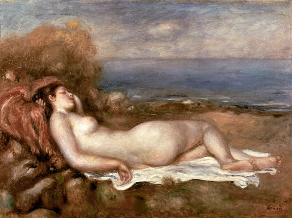 Renoir / Baigneuse chouchee au bord ... von Pierre-Auguste Renoir