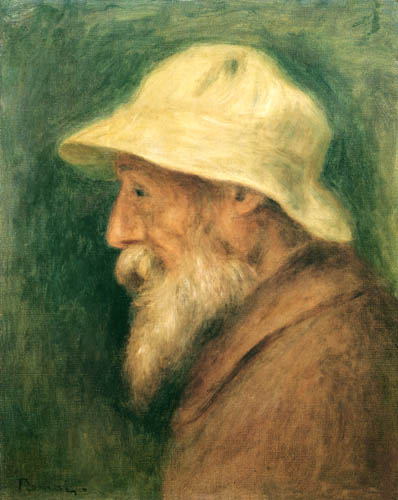 Selbstbildnis mit weißem Hut von Pierre-Auguste Renoir