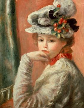 Young Girl in a White Hat 19th. Jh.