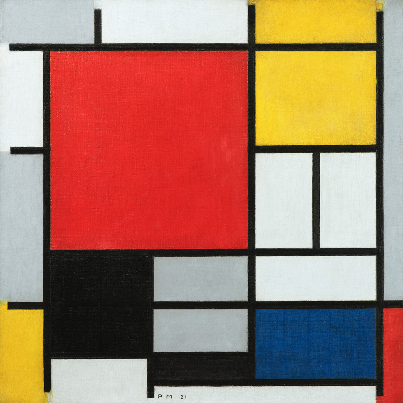 Komposition mit Rot, Gelb, Blau und Schwarz von Piet Mondrian