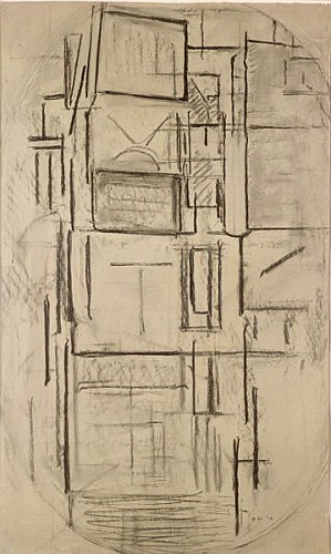 Side Facade: Study for Composition in Oval with Colour Planes 1 von Piet Mondrian