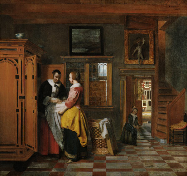 Am Wäscheschrank von Pieter de Hooch