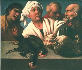 Genre-Szene mit geschlachteten Hähnen  Um 1650