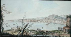 Bay of Naples from sea shore near the Maddalena Bridge, plate 4 from 'Campi Phlegrai: Observations o by Sir Wil