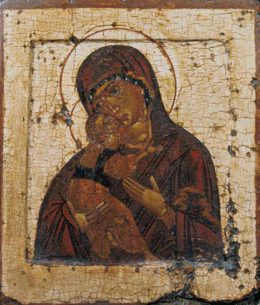 The Mother of God of Vladimir, Russian icon late 15th