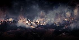 Tibetan snow capped mountains