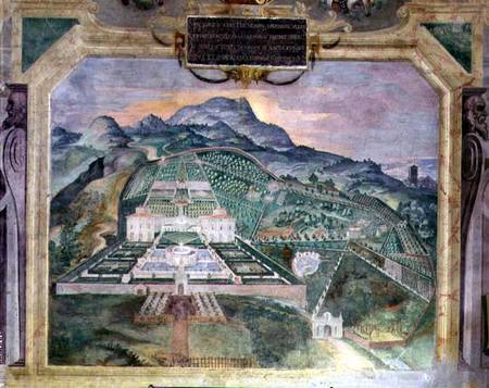 The Villa Lante, fresco in the Loggia von Raffaellino  da Reggio