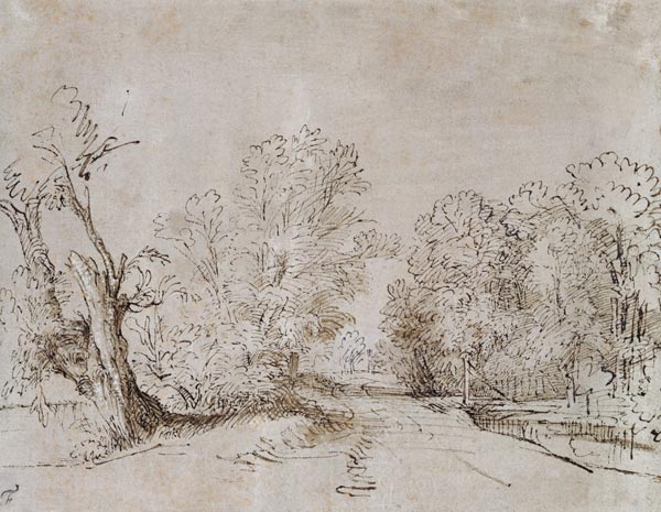 A Wooded Road von Rembrandt van Rijn