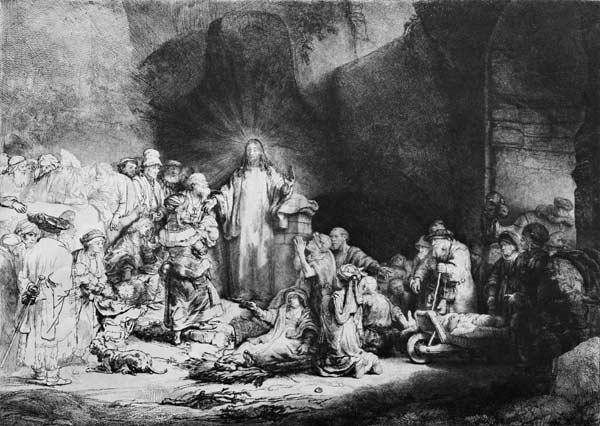 Christus heilt die Kranken (sog. Hundertguldenblatt) 1649