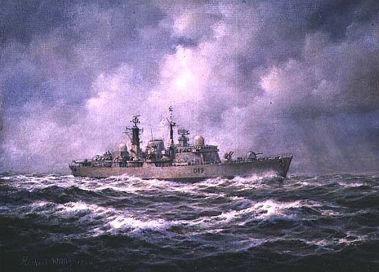 H.M.S. "Exeter" at Sea, 1990 von Richard  Willis