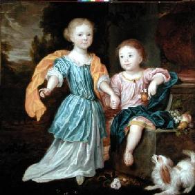 Portrait of a Young Girl and Boy, said to be the children of Sir William Reynolds Lloyd 1687