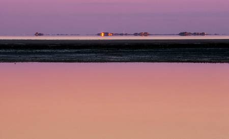 Blick auf die Hallig Inseln im Abendlicht 2010