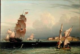 Ship Going Out, Fort Independence, Boston Harbour 1832