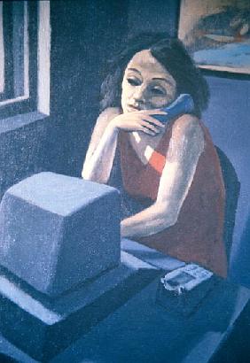 Phone Call (oil on canvas) 