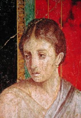Detail of the head of the Seated Mother, from the Catechism Scene, North Wall, Oecus 5 60-50 BC