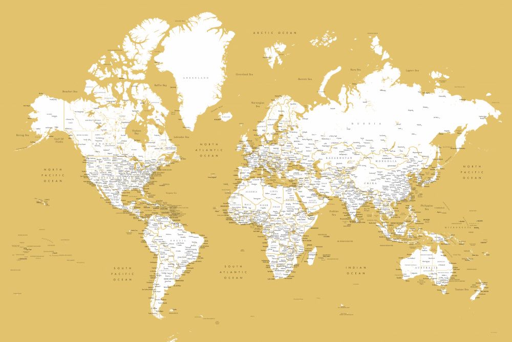 Detaillierte Weltkarte mit Städten,Andrew von Rosana Laiz Blursbyai