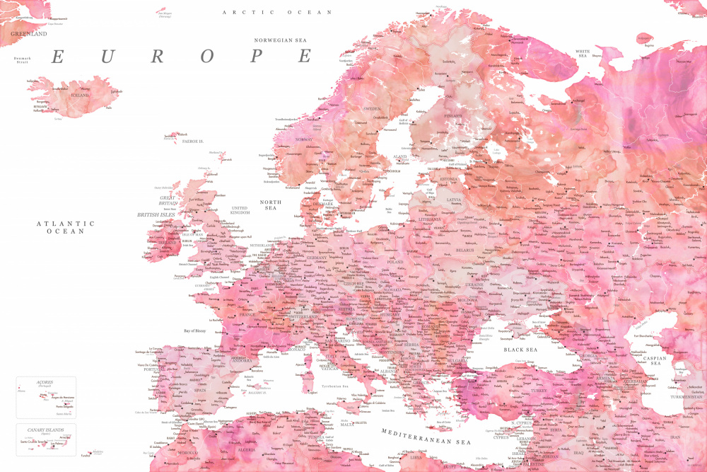 Tatiana detaillierte Karte von Europa von Rosana Laiz Blursbyai