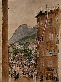 Straßenszene in Innsbruck. 1896