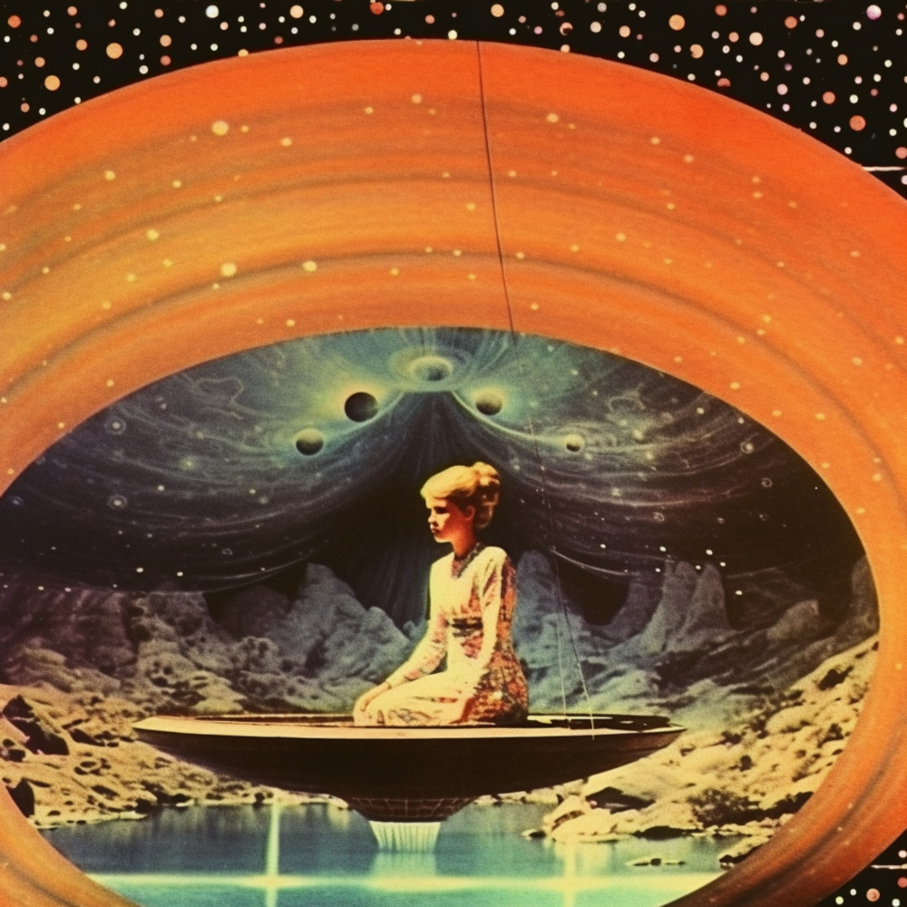 Ringe aus Orange - Weltraumcollage von Samantha Hearn