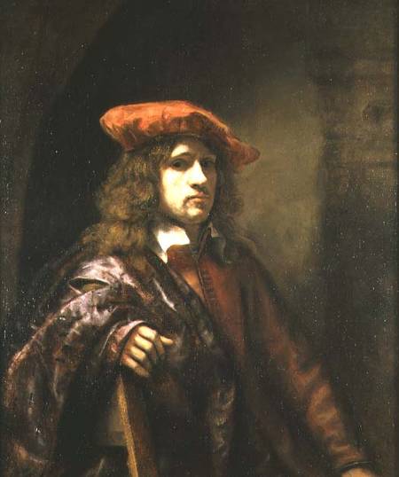 Portrait of a young man in a red cap von Samuel van Hoogstraten