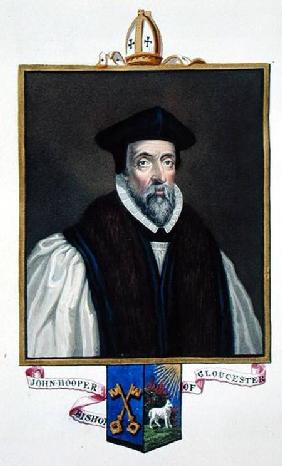 Portrait of John Hooper (d.1555) Bishop of Gloucester from 'Memoirs of the Court of Queen Elizabeth' published