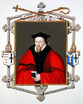 Portrait of John Whitgift (c.1530-1604) Archbishop of Canterbury from 'Memoirs of the Court of Queen published