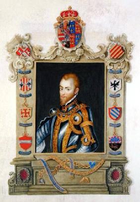Portrait of Philip II King of Spain (1527-98) from 'Memoirs of the Court of Queen Elizabeth' after a published