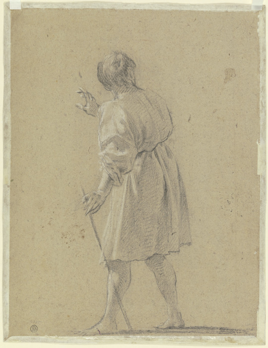 Schreitender Mann mit einem Stab von Simon Vouet