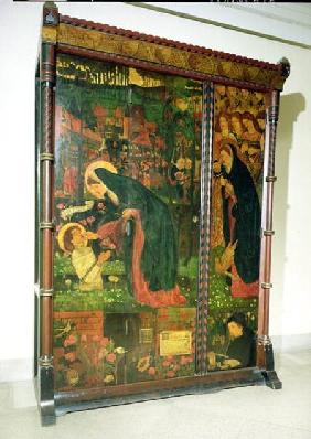 The Prioress' Tale, decorated wardrobe, designed by Philip Webb (1831-1915) 1859