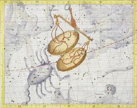 Constellation of Libra, plate 7 from 'Atlas Coelestis', by John Flamsteed (1646-1710), published in 1884