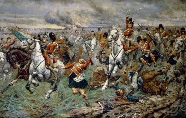Gordons und Greys an die Front!. Schlacht bei Waterloo. von Stanley Berkeley