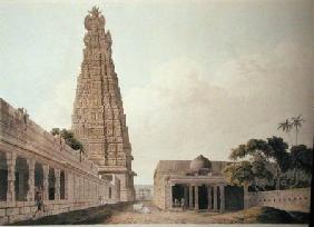 Hindoo Temple at Madura, plate XVI from 'Oriental Scenery' published