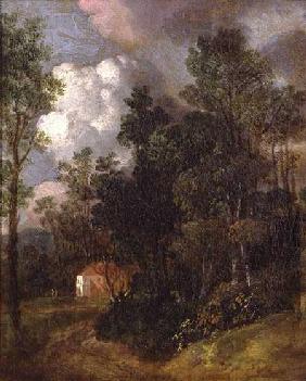 Wooded Landscape with Country House and Two Figures c.1752