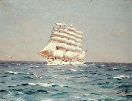 The 'Viking', a four-masted Barque Under Full Sail von Thomas J. Somerscales
