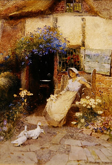 At the Cottage Door von Thomas Mackay