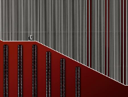 große rote Treppe