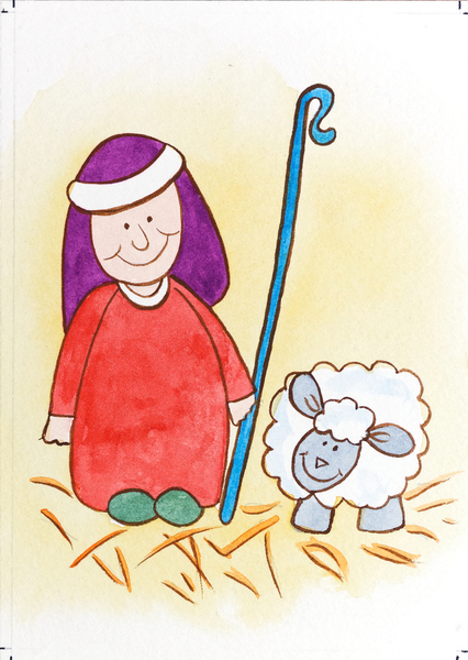 Shepherd with One Sheep von Tony  Todd