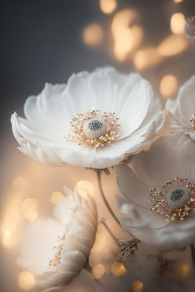 Weiße und goldene Blumen von Treechild
