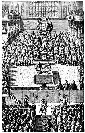 Das Gerichtsverfahren gegen König Karl I. am 4. Januar 1649 1688