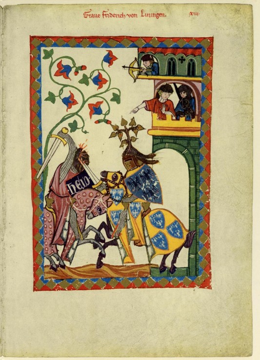 Graf Friedrich II. von Leiningen (Darstellung im Codex Manesse) von Unbekannter Künstler