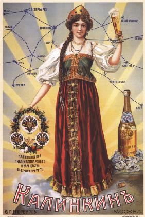 Werbeplakat für "Kalinkin" Brauerei 1903