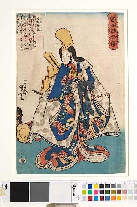 Die Shirabyoshi-Tänzerin Shizuka (Aus der Serie Geschichten von klugen und treuen Frauen) Um 1841
