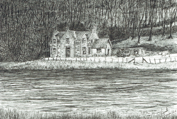 house across the river Spey von Vincent Alexander Booth