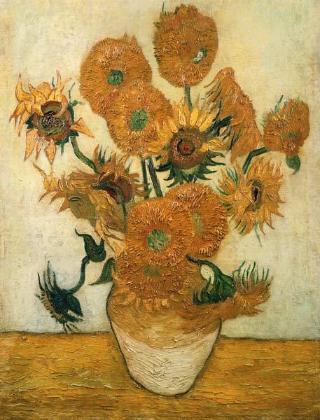 Vierzehn Sonnenblumen in einer Vase 1889