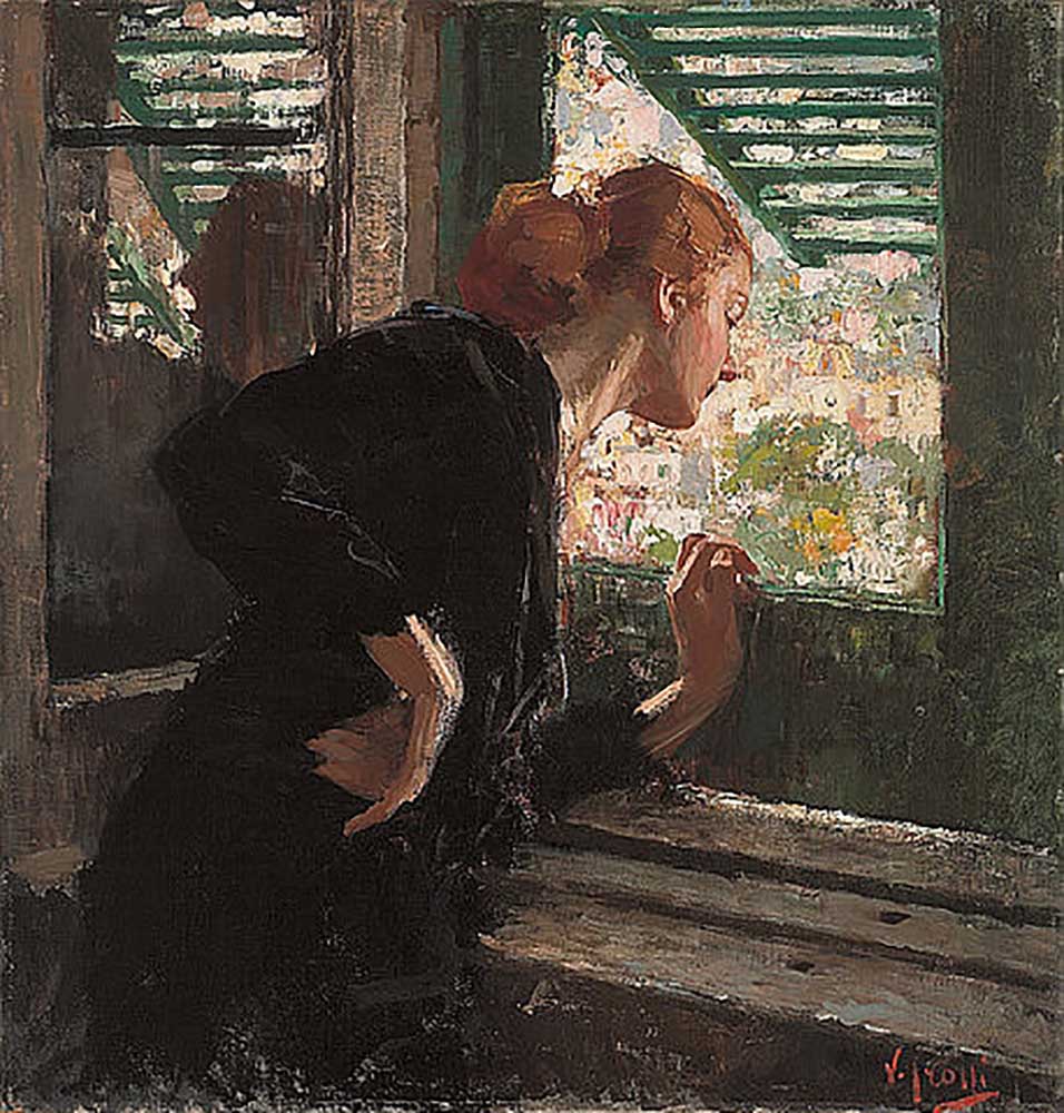 Frau an einem Fenster von Vincenzo Irolli