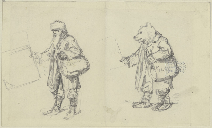 Eines Mann und ein Bär in derselben Haltung von Wilhelm Amandus Beer