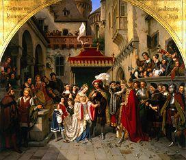 Die Hochzeit des Käthchen von Heilbronn mit dem Grafen Wetter 1836