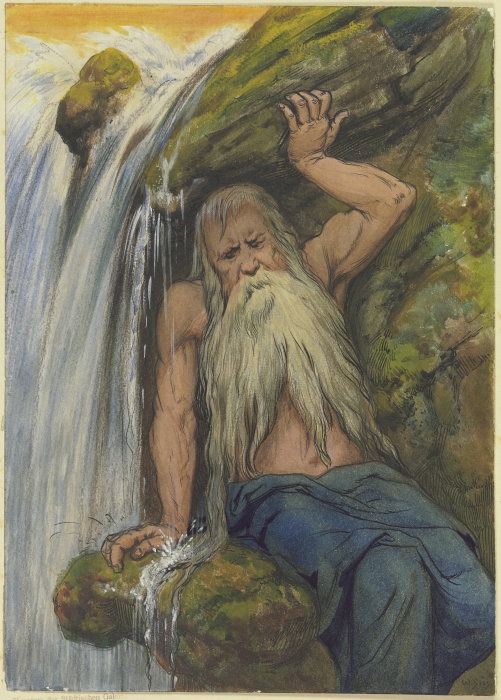 Flussgott an einem Wasserfall von Wilhelm Süs